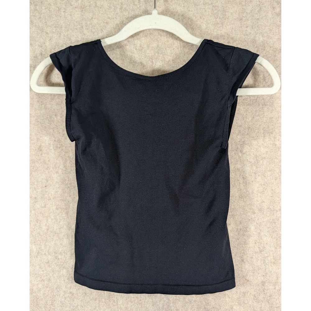 Intimately Free People Black Scoop Neck Open Back Cap Sleeve crop Top XS/S